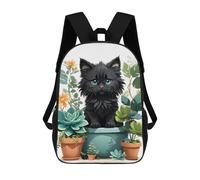 sinyumoney Zaini Per Bambini Zaino Scolastico Black Cat Illustration Borsa Scolastica Stampata in 3D Per Ragazzi Studenti Delle Scuole Elementari E Medie 17inch