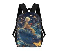 sinyumoney Zaini Per Bambini Zaino Scolastico Boy on Whale with Rose Borsa Scolastica Stampata in 3D Per Ragazzi Studenti Delle Scuole Elementari E Medie 17inch