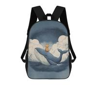 sinyumoney Zaini Per Bambini Zaino Scolastico Cat Riding A Whale Borsa Scolastica Stampata in 3D Per Ragazzi Studenti Delle Scuole Elementari E Medie 17inch