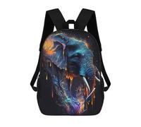 sinyumoney Zaini Per Bambini Zaino Scolastico Colorful Elephant Fusion Art Borsa Scolastica Stampata in 3D Per Ragazzi Studenti Delle Scuole Elementari E Medie 17inch