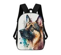 sinyumoney Zaini Per Bambini Zaino Scolastico Colorful German Shepherd Art Print-2 Borsa Scolastica Stampata in 3D Per Ragazzi Studenti Delle Scuole Elementari E Medie 17inch
