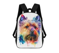sinyumoney Zaini Per Bambini Zaino Scolastico Colorful Yorkshire Terrier Art Print Borsa Scolastica Stampata in 3D Per Ragazzi Studenti Delle Scuole Elementari E Medie 17inch