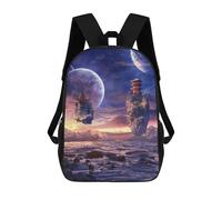 sinyumoney Zaini Per Bambini Zaino Scolastico Distant Fantasy Worlds Borsa Scolastica Stampata in 3D Per Ragazzi Studenti Delle Scuole Elementari E Medie 17inch