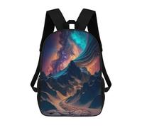 sinyumoney Zaini Per Bambini Zaino Scolastico Galactic Mountain Landscape Borsa Scolastica Stampata in 3D Per Ragazzi Studenti Delle Scuole Elementari E Medie 17inch