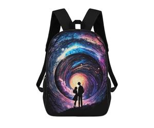 sinyumoney Zaini Per Bambini Zaino Scolastico Galactic Romance Silhouette Borsa Scolastica Stampata in 3D Per Ragazzi Studenti Delle Scuole Elementari E Medie 17inch