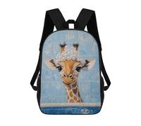 sinyumoney Zaini Per Bambini Zaino Scolastico Giraffe Bath Time Borsa Scolastica Stampata in 3D Per Ragazzi Studenti Delle Scuole Elementari E Medie 17inch