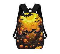 sinyumoney Zaini Per Bambini Zaino Scolastico Halloween Pumpkin Night Borsa Scolastica Stampata in 3D Per Ragazzi Studenti Delle Scuole Elementari E Medie 17inch