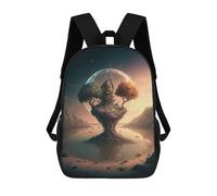 sinyumoney Zaini Per Bambini Zaino Scolastico Moonlit Treehouse Fantasy Borsa Scolastica Stampata in 3D Per Ragazzi Studenti Delle Scuole Elementari E Medie 17inch