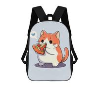 sinyumoney Zaini Per Bambini Zaino Scolastico Pizza Loving Cat Borsa Scolastica Stampata in 3D Per Ragazzi Studenti Delle Scuole Elementari E Medie 17inch