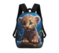 sinyumoney Zaini Per Bambini Zaino Scolastico Rainy Leopard Cub Borsa Scolastica Stampata in 3D Per Ragazzi Studenti Delle Scuole Elementari E Medie 17inch