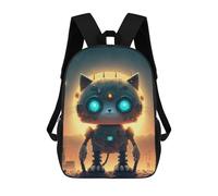 sinyumoney Zaini Per Bambini Zaino Scolastico Robotic Cat in Space Borsa Scolastica Stampata in 3D Per Ragazzi Studenti Delle Scuole Elementari E Medie 17inch