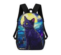 sinyumoney Zaini Per Bambini Zaino Scolastico Russian Blue Cat Abstract Borsa Scolastica Stampata in 3D Per Ragazzi Studenti Delle Scuole Elementari E Medie 17inch