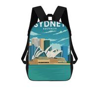 sinyumoney Zaini Per Bambini Zaino Scolastico Sydney Australia Travel Borsa Scolastica Stampata in 3D Per Ragazzi Studenti Delle Scuole Elementari E Medie 17inch