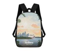 sinyumoney Zaini Per Bambini Zaino Scolastico Sydney Opera House Sunset Borsa Scolastica Stampata in 3D Per Ragazzi Studenti Delle Scuole Elementari E Medie 17inch