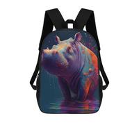 sinyumoney Zaini Per Bambini Zaino Scolastico The Cozy Hippo Borsa Scolastica Stampata in 3D Per Ragazzi Studenti Delle Scuole Elementari E Medie 17inch