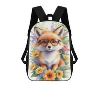 sinyumoney Zaini Per Bambini Zaino Scolastico Watercolor Fox Painting Borsa Scolastica Stampata in 3D Per Ragazzi Studenti Delle Scuole Elementari E Medie 17inch