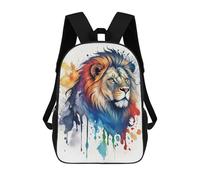 sinyumoney Zaini Per Bambini Zaino Scolastico Watercolor Lion Borsa Scolastica Stampata in 3D Per Ragazzi Studenti Delle Scuole Elementari E Medie 17inch