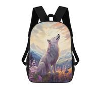 sinyumoney Zaini Per Bambini Zaino Scolastico Wolf Howling at Sunset Borsa Scolastica Stampata in 3D Per Ragazzi Studenti Delle Scuole Elementari E Medie 17inch