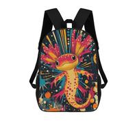 sinyumoney Zaini Per Bambini Zaino Scuola Axolotl in Space Playful Zaino Scuola Stampato In 3D Per Bambini Studenti Primari E Secondari, Axolotl In Space Playful, 17"