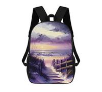 sinyumoney Zaini scolastici per bambini, con stampa 3D, graziosi sacchetti da viaggio a specchio del futuro, zaini casual per bambini, per ragazze e donne, Beach On The Baltic Sea, 17"