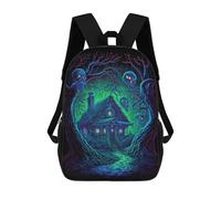 sinyumoney Zaini scolastici per bambini, con stampa 3D, graziosi sacchetti da viaggio Desert Wanderer Under A Giant Moon Zaini casual per bambini, per ragazze e donne, Dead House, 17"