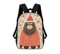 sinyumoney Zaini scolastici per bambini, con stampa 3D, graziosi sacchetti da viaggio Havanese Dog Xmas Painting Zaini casual per bambini, per ragazze e donne, Bella Gorilla Xmas, 17"