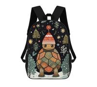 sinyumoney Zaini scolastici per bambini, con stampa 3D, graziosi sacchetti da viaggio Havanese Dog Xmas Painting Zaini casual per bambini, per ragazze e donne, Vintage Turtle Xmas, 17"