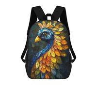 sinyumoney Zaini scolastici per bambini, con stampa 3D, graziosi sacchetti da viaggio Skull with Crow Filigree Zaini casual per bambini, per ragazze e donne, Vetro in acciaio inox, 17"