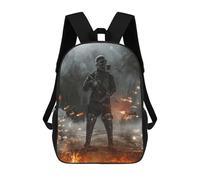 sinyumoney Zaini scolastici per bambini, con stampa 3D, graziosi sacchetti da viaggio Skull with Crow Filigree Zaini casual per bambini, per ragazze e donne, Soldier In Battlefield, 17"