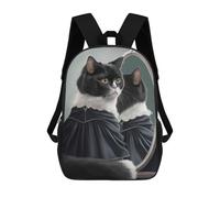 sinyumoney Zaini scolastici per bambini, stampa 3D, graziosi sacchetti da viaggio pinguino pulp crimine fumetto zaini casual per bambini, per ragazze e donne, Cat Luxury, 17"