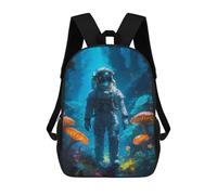 sinyumoney Zaini Scolastici Per Bambini Stampati in 3D Astronaut Lost in Forest Zaino Da Viaggio Zaino Leggero Borse Per Libri Bambini Ragazzi Ragazze Borsa Scolastica 17inch