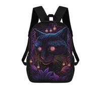 sinyumoney Zaini Scolastici Per Bambini Stampati in 3D Black Light Cat 4 Zaino Da Viaggio Zaino Leggero Borse Per Libri Bambini Ragazzi Ragazze Borsa Scolastica 17inch