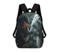 sinyumoney Zaini Scolastici Per Bambini Stampati in 3D Black Lion Vs White One Zaino Da Viaggio Zaino Leggero Borse Per Libri Bambini Ragazzi Ragazze Borsa Scolastica 17inch