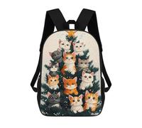 sinyumoney Zaini Scolastici Per Bambini Stampati in 3D Cats on Christmas Tree Zaino Da Viaggio Zaino Leggero Borse Per Libri Bambini Ragazzi Ragazze Borsa Scolastica 17inch