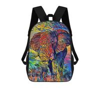sinyumoney Zaini Scolastici Per Bambini Stampati in 3D Colorful Elephant Portrait -1 Zaino Da Viaggio Zaino Leggero Borse Per Libri Bambini Ragazzi Ragazze Borsa Scolastica 17inch