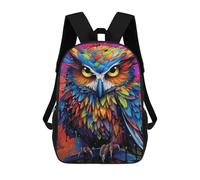 sinyumoney Zaini Scolastici Per Bambini Stampati in 3D Colorful Owl Artwork -2 Zaino Da Viaggio Zaino Leggero Borse Per Libri Bambini Ragazzi Ragazze Borsa Scolastica 17inch
