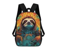 sinyumoney Zaini Scolastici Per Bambini Stampati in 3D Colorful Sloth Illustration Zaino Da Viaggio Zaino Leggero Borse Per Libri Bambini Ragazzi Ragazze Borsa Scolastica 17inch