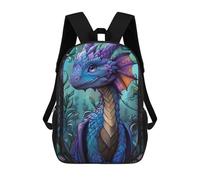 sinyumoney Zaini Scolastici Per Bambini Stampati in 3D Cute Purple Chibi Dragon Zaino Da Viaggio Zaino Leggero Borse Per Libri Bambini Ragazzi Ragazze Borsa Scolastica 17inch