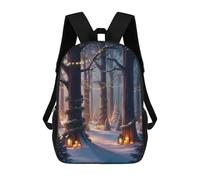 sinyumoney Zaini Scolastici Per Bambini Stampati in 3D Enchanted Winter Forest Zaino Da Viaggio Zaino Leggero Borse Per Libri Bambini Ragazzi Ragazze Borsa Scolastica 17inch