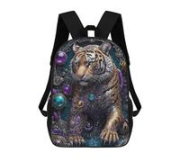 sinyumoney Zaini Scolastici Per Bambini Stampati in 3D Golden Technology Tiger Zaino Da Viaggio Zaino Leggero Borse Per Libri Bambini Ragazzi Ragazze Borsa Scolastica 17inch