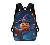 sinyumoney Zaini Scolastici Per Bambini Stampati in 3D Halloween Pumpkin Witch Tree Zaino Da Viaggio Zaino Leggero Borse Per Libri Bambini Ragazzi Ragazze Borsa Scolastica 17inch