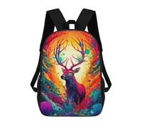 sinyumoney Zaini Scolastici Per Bambini Stampati in 3D Magical Deer Forest -1 Zaino Da Viaggio Zaino Leggero Borse Per Libri Bambini Ragazzi Ragazze Borsa Scolastica 17inch