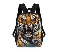 sinyumoney Zaini Scolastici Per Bambini Stampati in 3D Roaring Tiger Artwork -10 Zaino Da Viaggio Zaino Leggero Borse Per Libri Bambini Ragazzi Ragazze Borsa Scolastica 17inch