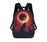 sinyumoney Zaini Scolastici Per Bambini Stampati in 3D Silhouette Wolf Sunset Zaino Da Viaggio Zaino Leggero Borse Per Libri Bambini Ragazzi Ragazze Borsa Scolastica 17inch