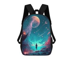 sinyumoney Zaini Scolastici Per Bambini Stampati in 3D Space Explorer's Journey -9 Zaino Da Viaggio Zaino Leggero Borse Per Libri Bambini Ragazzi Ragazze Borsa Scolastica 17inch