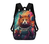 sinyumoney Zaini Scolastici Per Bambini Stampati in 3D Space Red Panda Explorer Zaino Da Viaggio Zaino Leggero Borse Per Libri Bambini Ragazzi Ragazze Borsa Scolastica 17inch