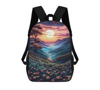 sinyumoney Zaini Scolastici Per Bambini Stampati in 3D Sunset Mountain Valley Zaino Da Viaggio Zaino Leggero Borse Per Libri Bambini Ragazzi Ragazze Borsa Scolastica 17inch