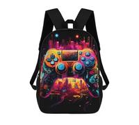 sinyumoney Zaini Scolastici Per Bambini Stampati in 3D Vibrant Gaming Controller Artwork -16 Zaino Da Viaggio Zaino Leggero Borse Per Libri Bambini Ragazzi Ragazze Borsa Scolastica 17inch