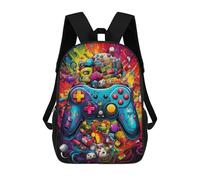 sinyumoney Zaini Scolastici Per Bambini Stampati in 3D Vibrant Gaming Controller Artwork -4 Zaino Da Viaggio Zaino Leggero Borse Per Libri Bambini Ragazzi Ragazze Borsa Scolastica 17inch