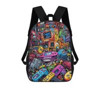 sinyumoney Zaini Scolastici Per Bambini Stampati in 3D Vibrant Retro Gaming Devices -1 Zaino Da Viaggio Zaino Leggero Borse Per Libri Bambini Ragazzi Ragazze Borsa Scolastica 17inch
